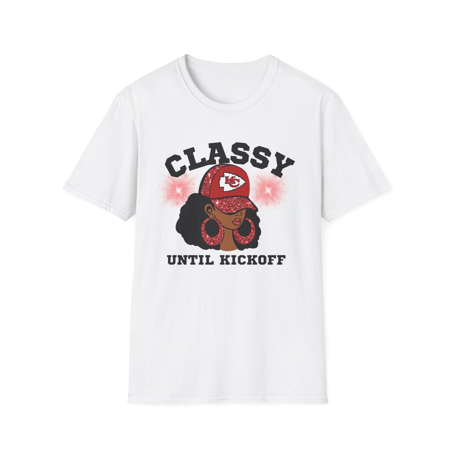 Classy Until Kickoff Unisex Softstyle T-Shirt, Game Day Tee, Football Fan Apparel, Stylish Sports Shirt, Tailgate Outfit, Gift for Her