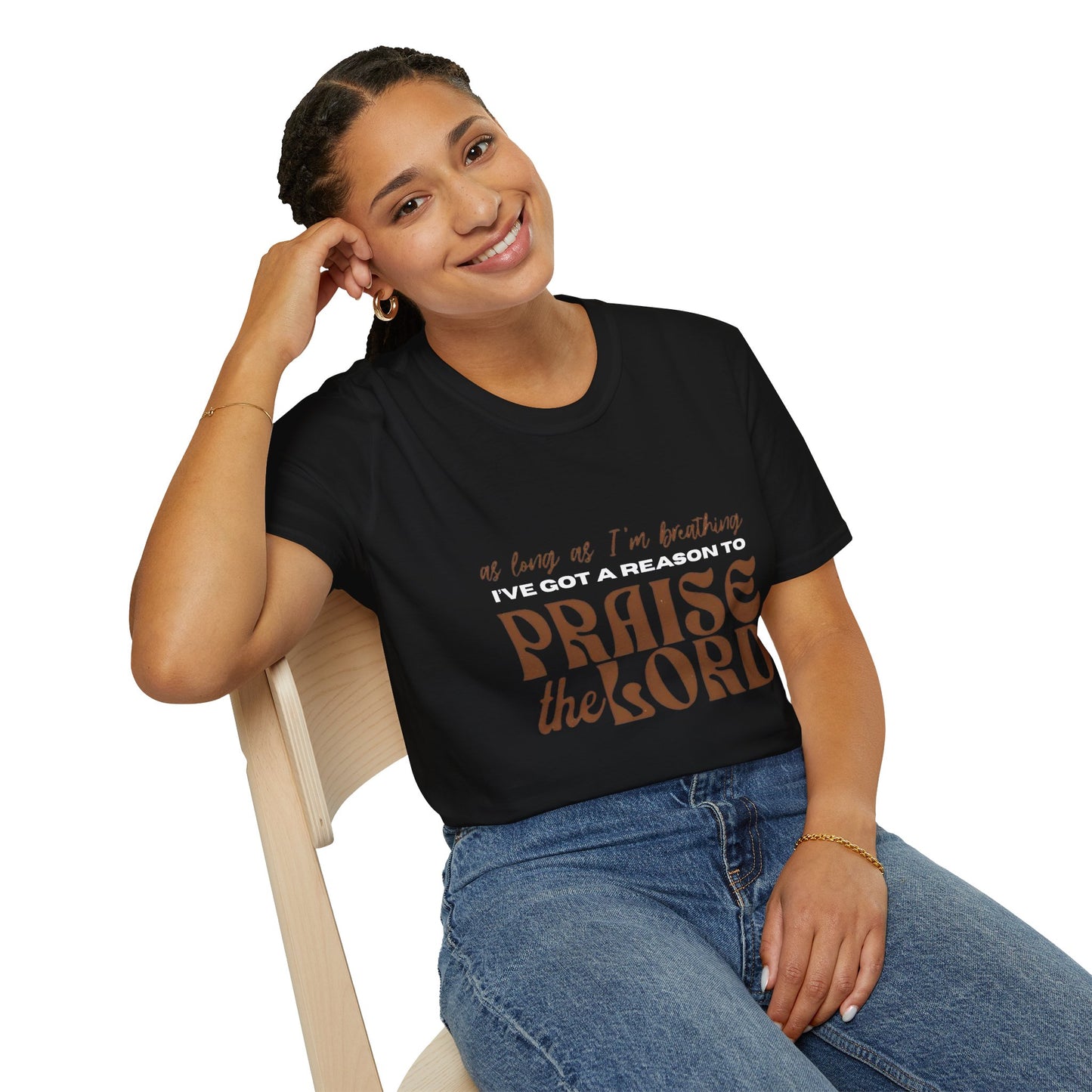 As long As I'm breathing Praise the Lord Tee, Spiritual Clothing,Unisex Softstyle T-Shirt with Inspirational Quote, Faith Apparel, Christian Gift, Casual Wear