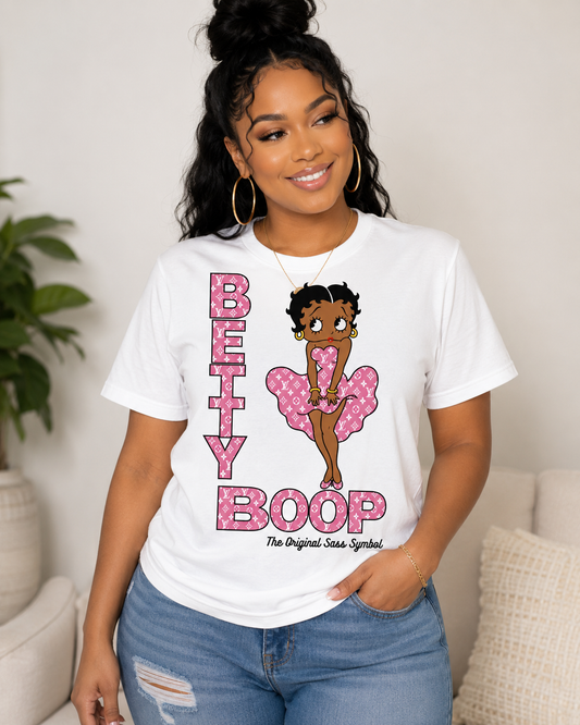 Betty Boop Inspired Pink Luxury Fashion Graphic Tee