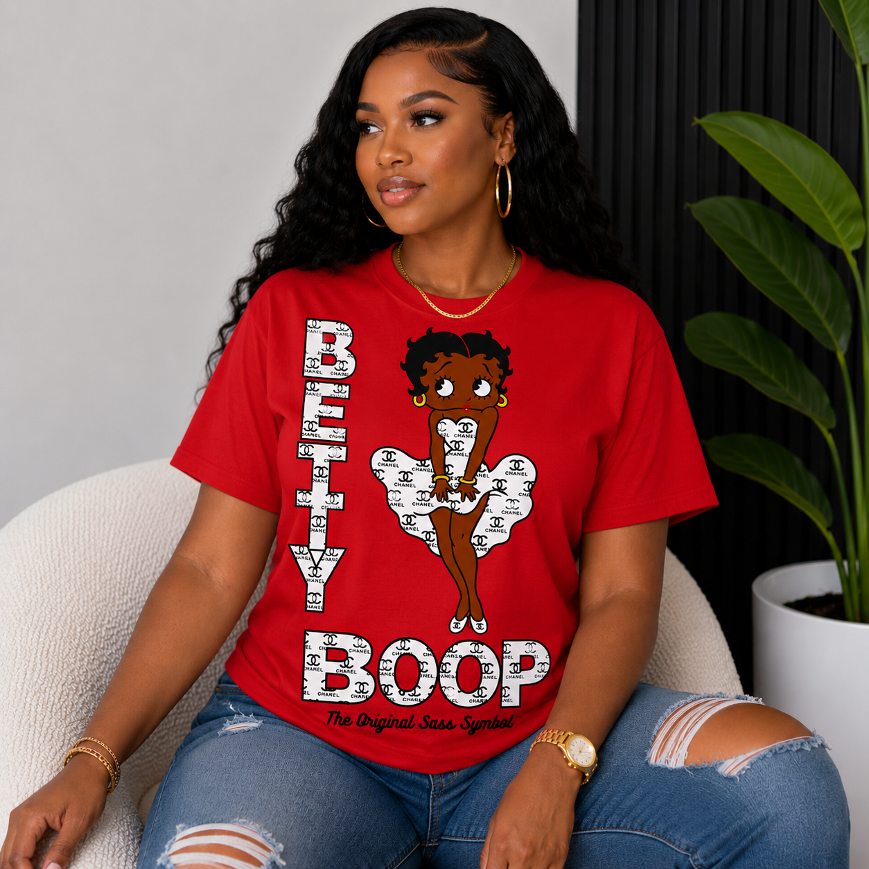 Betty Boop Inspired Pink Luxury Fashion Tee