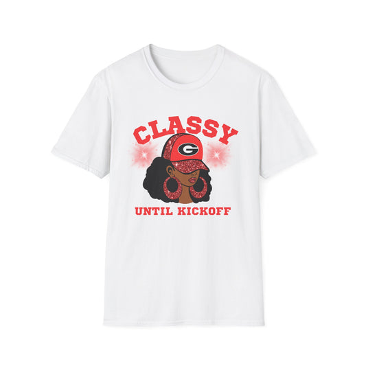 Classy Until Kickoff Unisex T-Shirt | Game Day Tee, Casual Wear, Football Shirt, Gift for Sports Fans, Summer Style