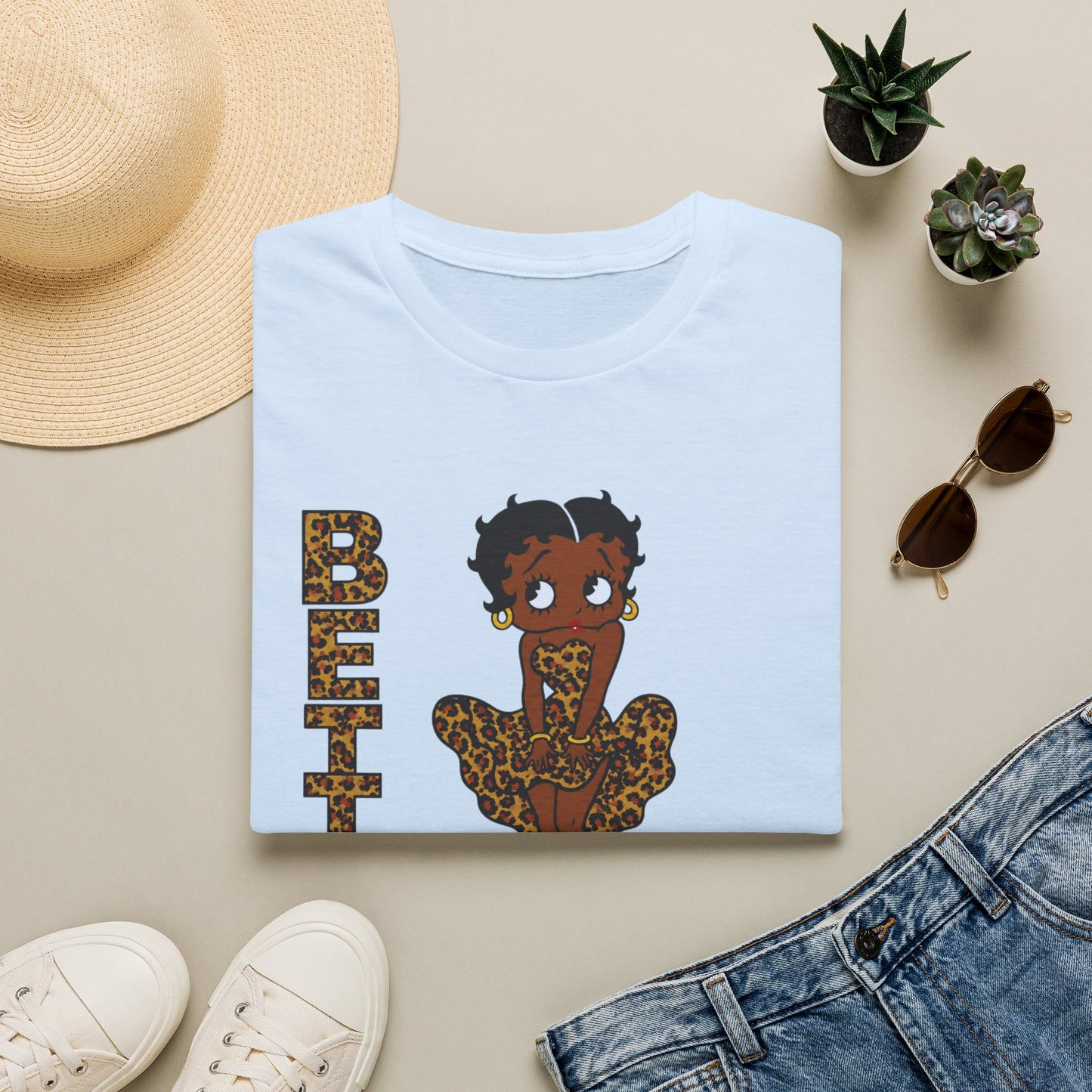 Betty Boop Leopard Graphic T-Shirt