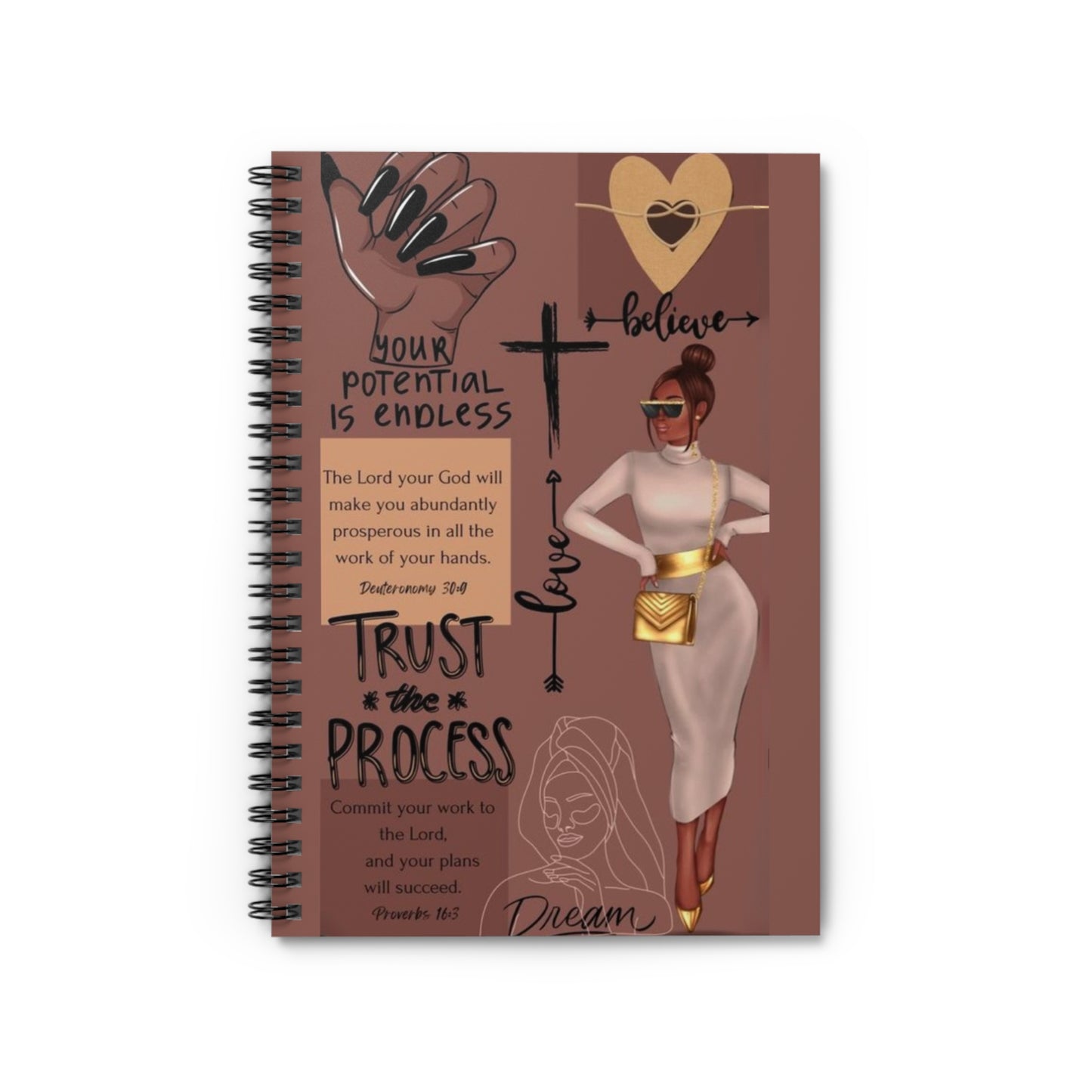 Inspirational Spiral Notebook - Dream, Trust the Process, Self-Care Journal, Motivational Planner, Gift for Students, Encouragement Diary