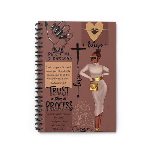 Inspirational Spiral Notebook - Dream, Trust the Process, Self-Care Journal, Motivational Planner, Gift for Students, Encouragement Diary