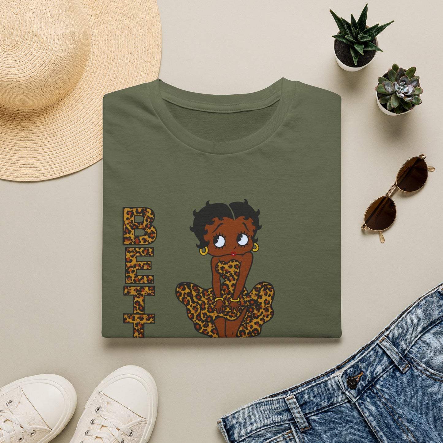 Betty Boop Leopard Graphic T-Shirt
