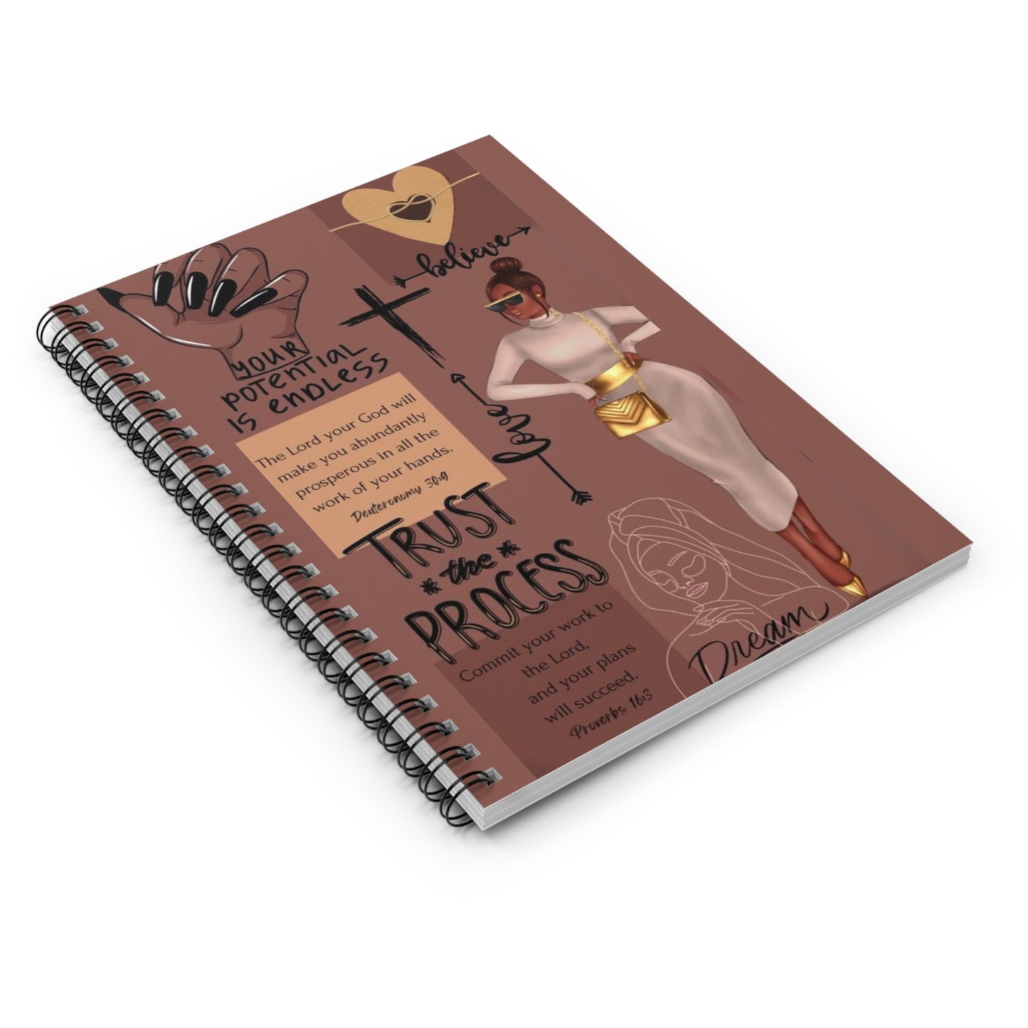 Inspirational Spiral Notebook - Dream, Trust the Process, Self-Care Journal, Motivational Planner, Gift for Students, Encouragement Diary