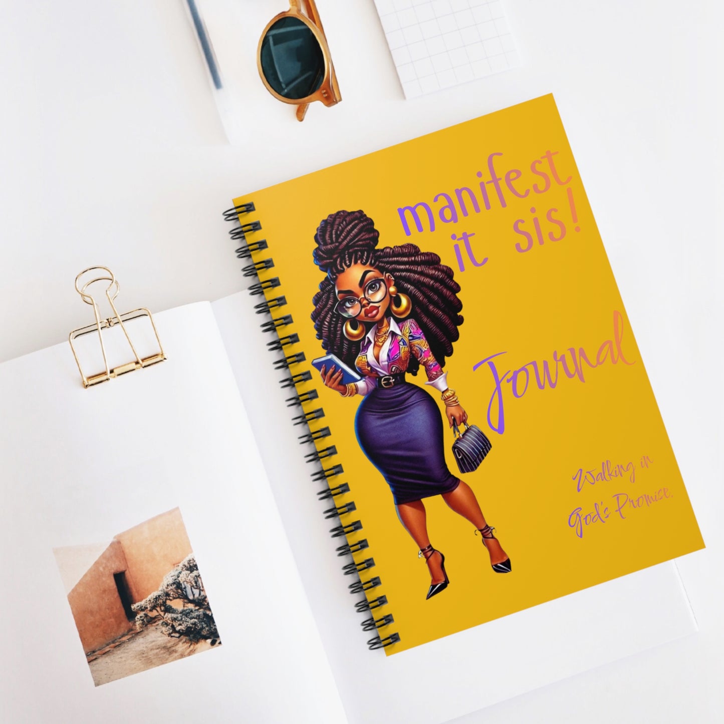 Manifest It Sis! Journal — Spiral Ruled Notebook for Black Women Entrepreneurs & Goal-Setters
