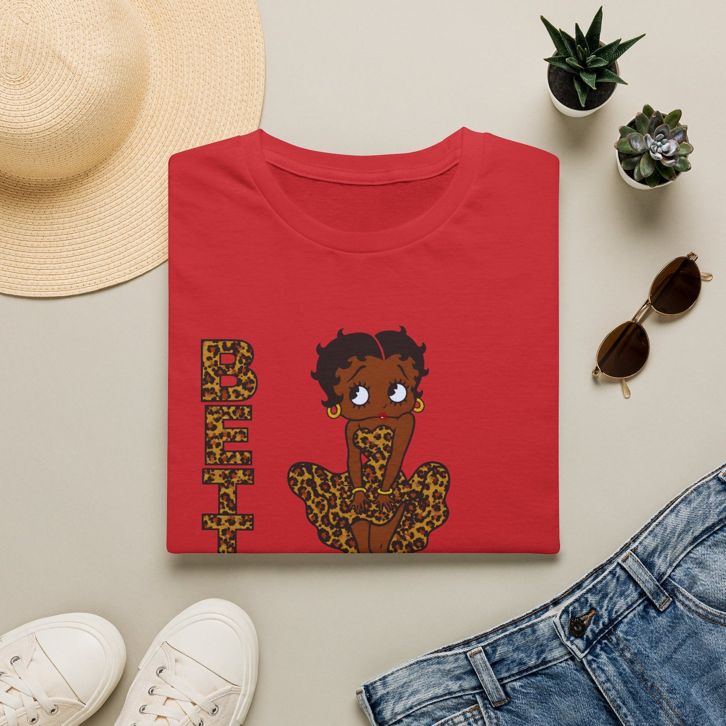 Betty Boop Leopard Graphic T-Shirt