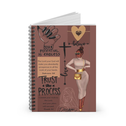 Inspirational Spiral Notebook - Dream, Trust the Process, Self-Care Journal, Motivational Planner, Gift for Students, Encouragement Diary