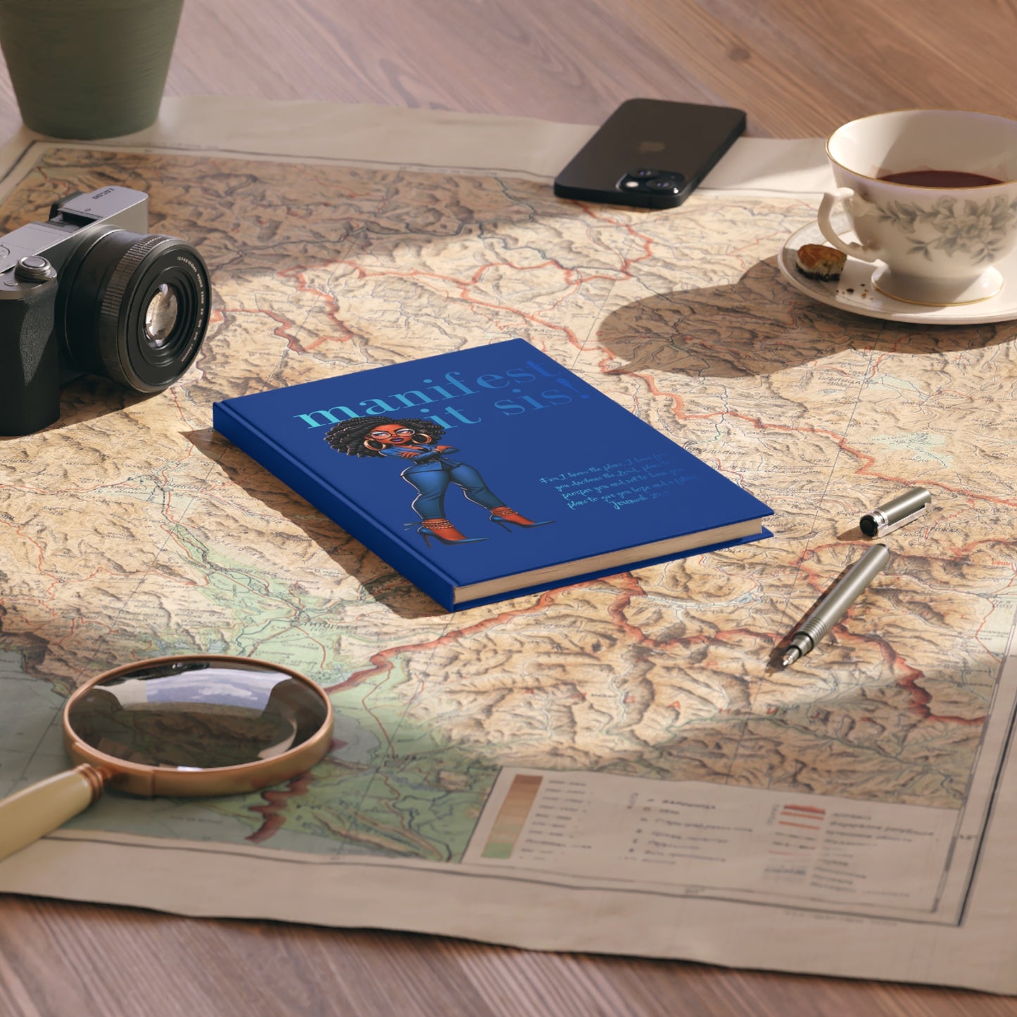 Manifest It Sis! Hardcover Journal — Empowerment A5 Notebook for Black Women, Daily Manifestation & Goal Planner