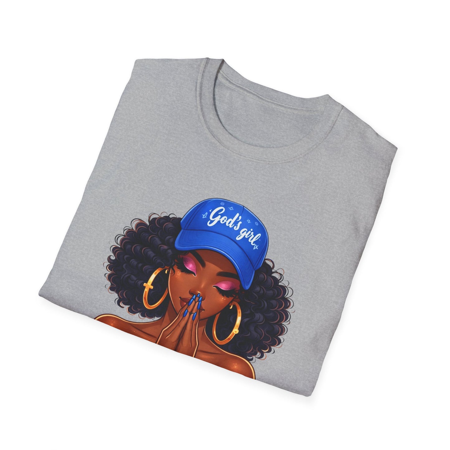 Trust God Period T-Shirt — Prayerful Black Woman Graphic Tee