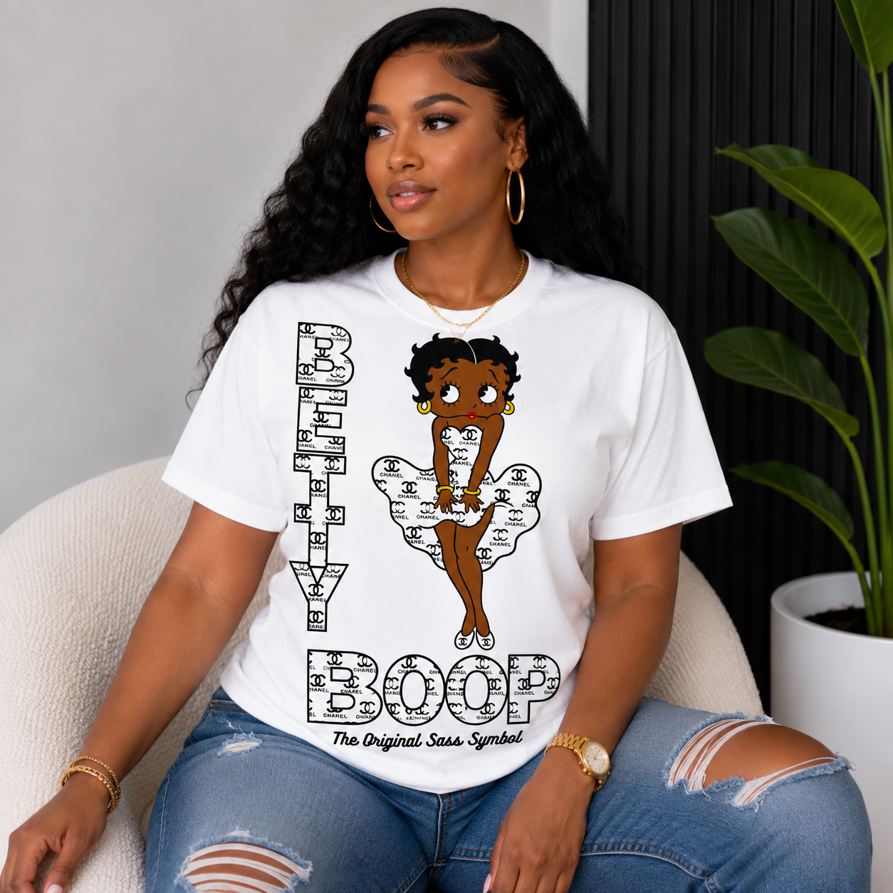 Betty Boop Inspired Pink Luxury Fashion Tee
