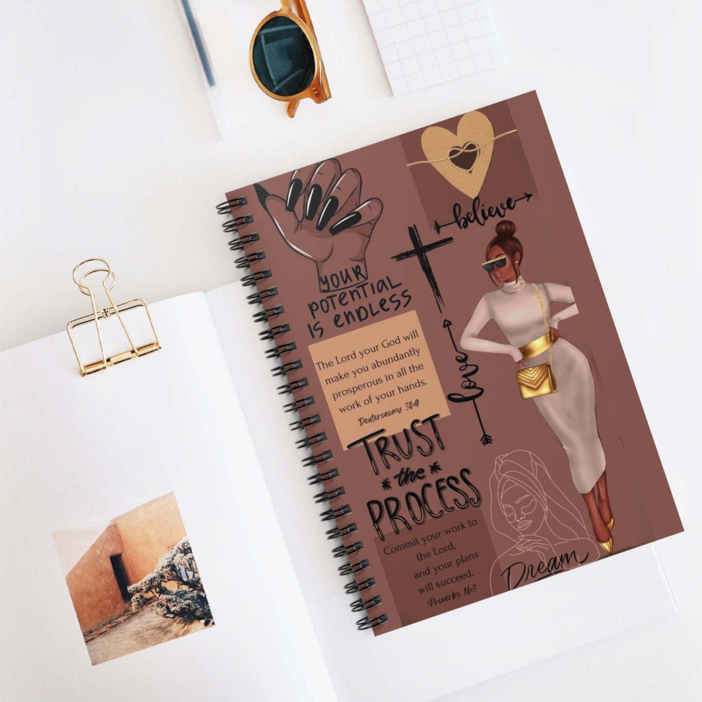 Inspirational Spiral Notebook - Dream, Trust the Process, Self-Care Journal, Motivational Planner, Gift for Students, Encouragement Diary