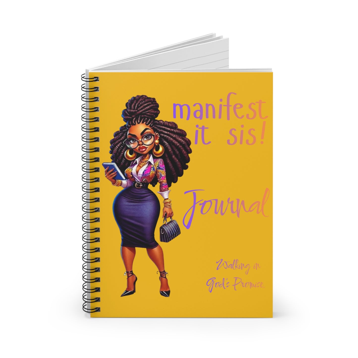 Manifest It Sis! Journal — Spiral Ruled Notebook for Black Women Entrepreneurs & Goal-Setters