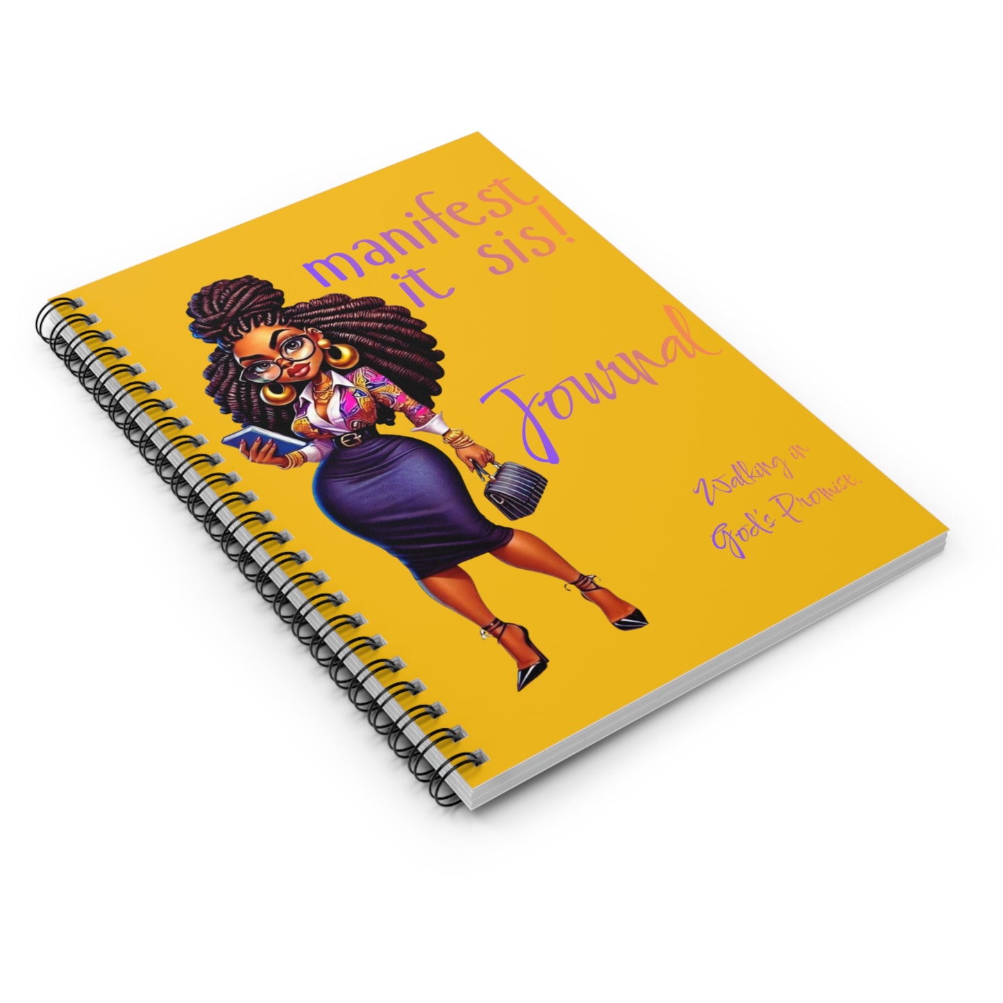 Manifest It Sis! Journal — Spiral Ruled Notebook for Black Women Entrepreneurs & Goal-Setters