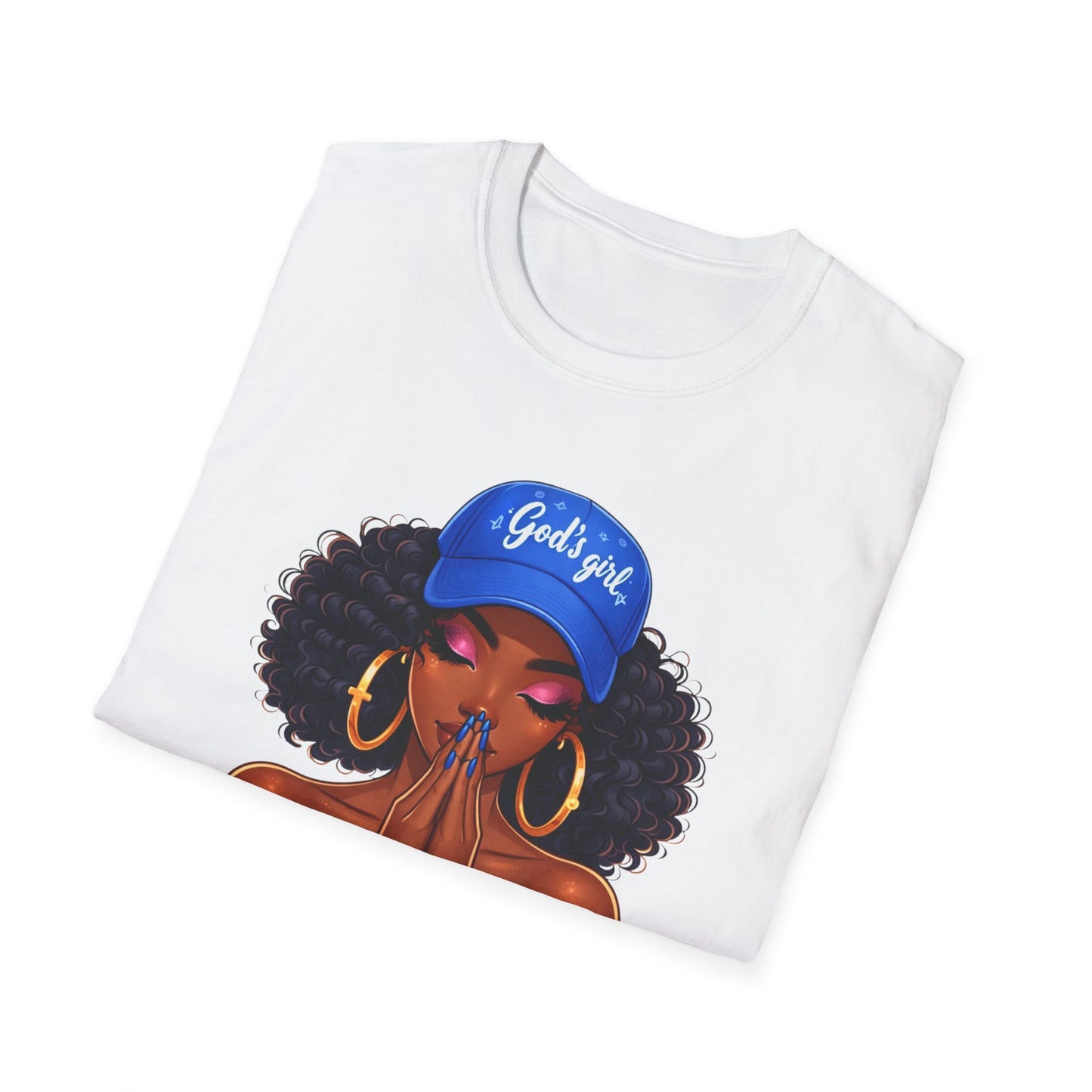 Trust God Period T-Shirt — Prayerful Black Woman Graphic Tee