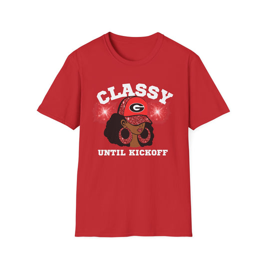 Classy Until Kickoff Unisex T-Shirt | Game Day Tee, Football Shirt, Sportswear, Team Apparel, Casual Outfit