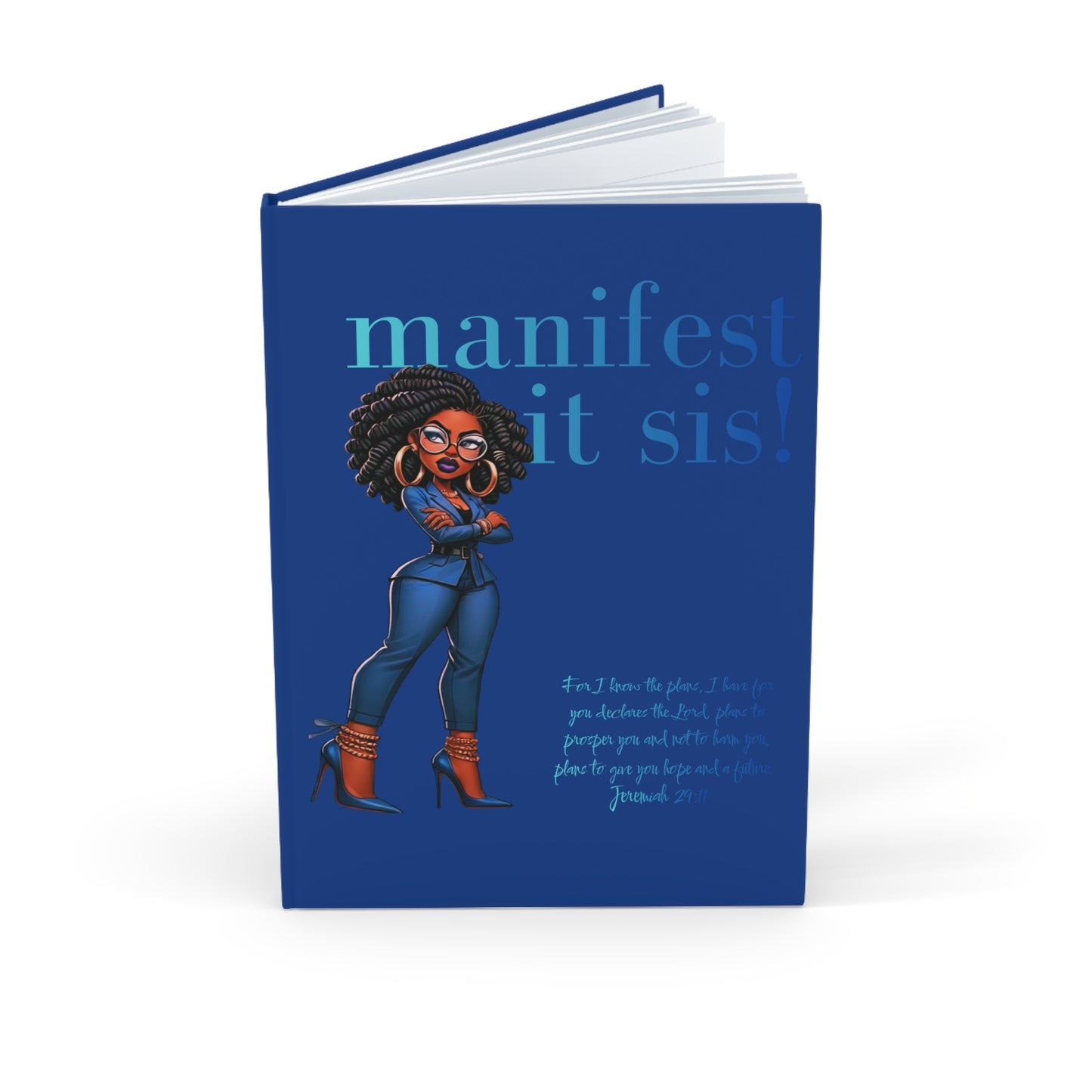 Manifest It Sis! Hardcover Journal — Empowerment A5 Notebook for Black Women, Daily Manifestation & Goal Planner