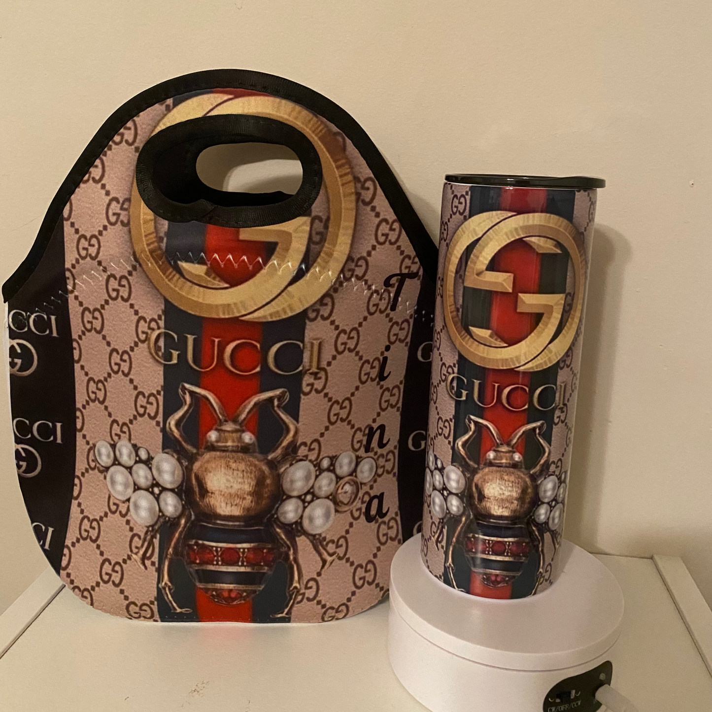 Custom lunch bag and tumbler set