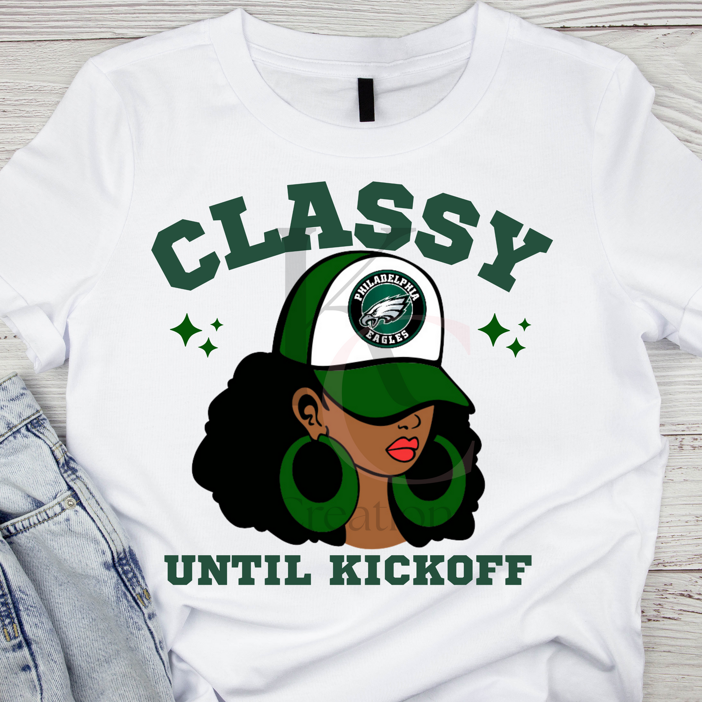 Football Classy Til Kickoff digital PNG file- Eagles
